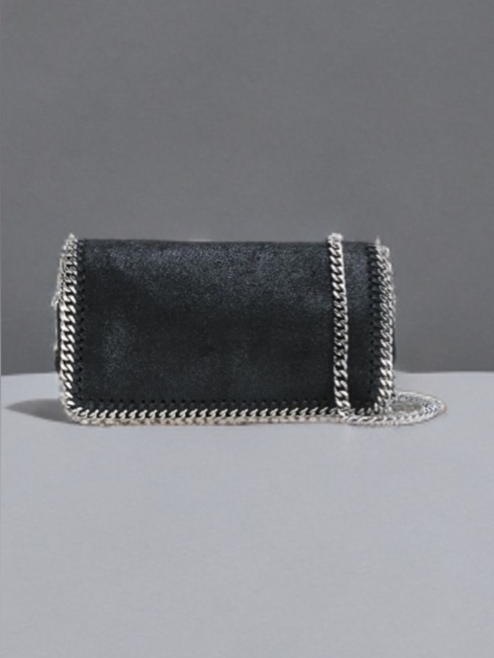 NEW FALABELLA GENUINE LEATHER STELLA MCCARTNEY Black Chain Shoulder Bag